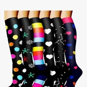 🧦 Colorful Copper Compression Socks – Circulation Support | Nursing, Travel